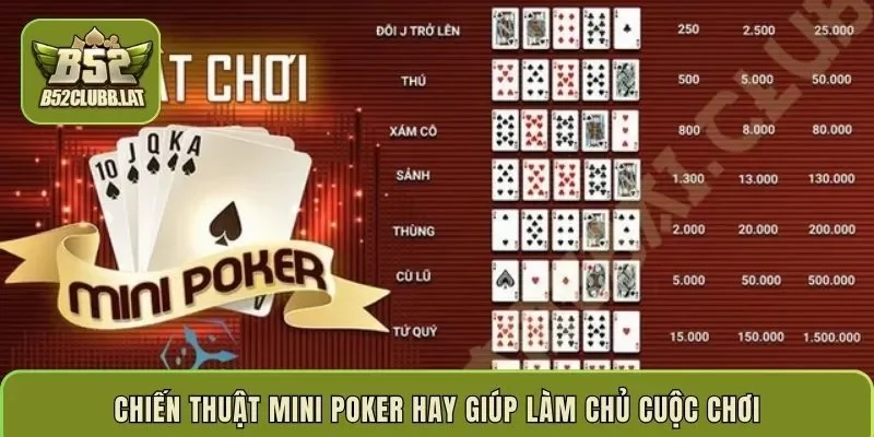 Chiến thuật Mini Poker hay giúp làm chủ cuộc chơi